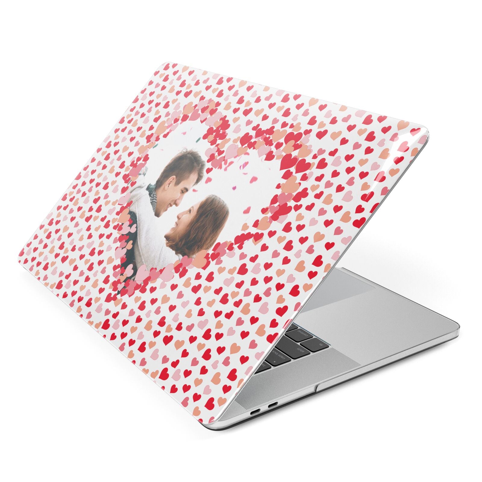 Valentines Photo Personalised Apple MacBook Case Side View