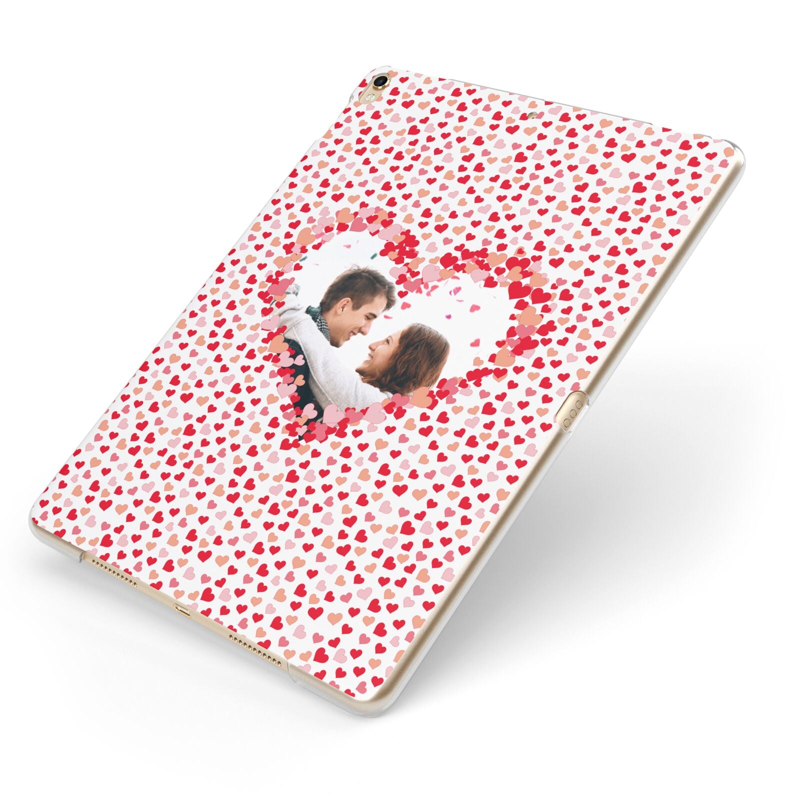 Valentines Photo Personalised Apple iPad Case on Gold iPad Side View