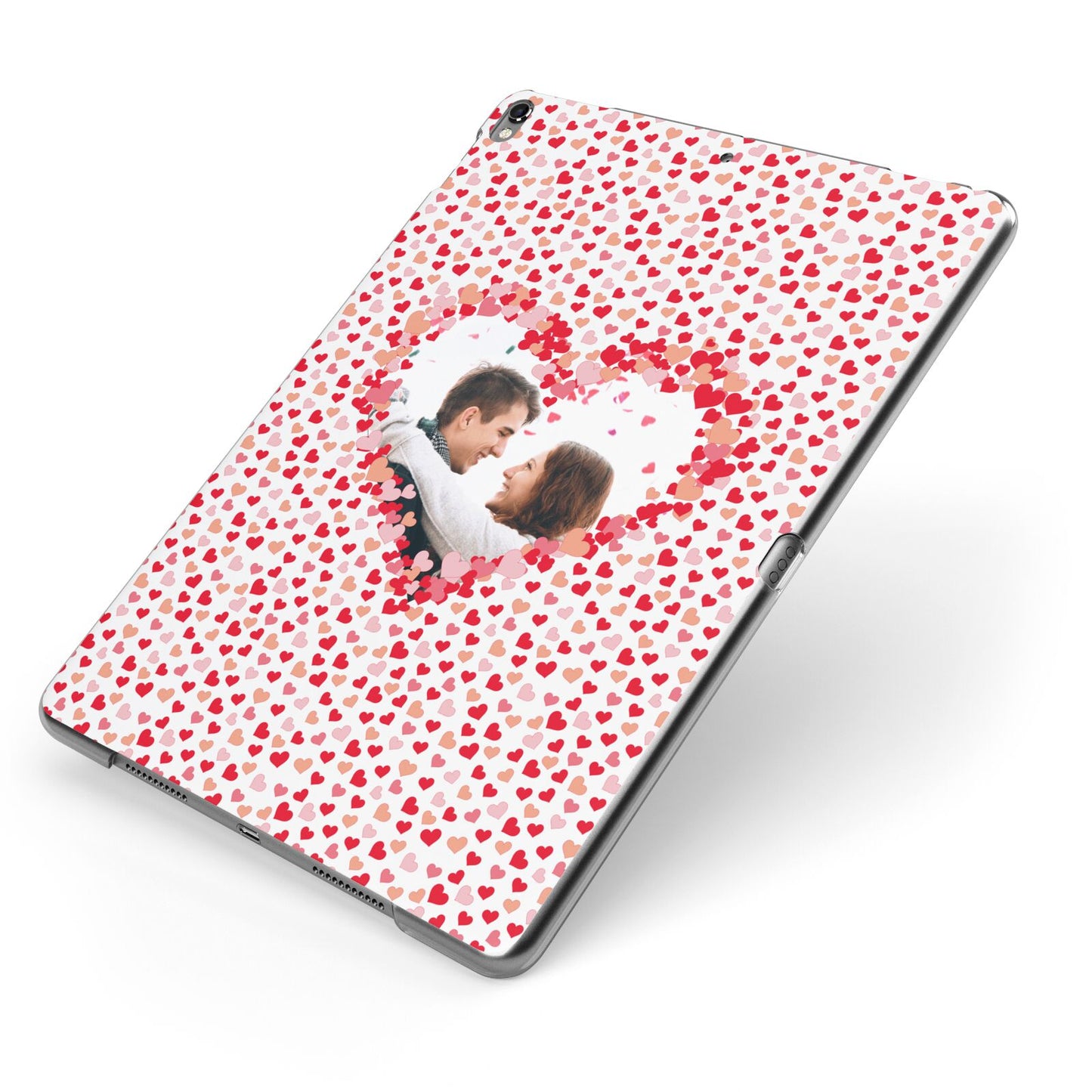 Valentines Photo Personalised Apple iPad Case on Grey iPad Side View