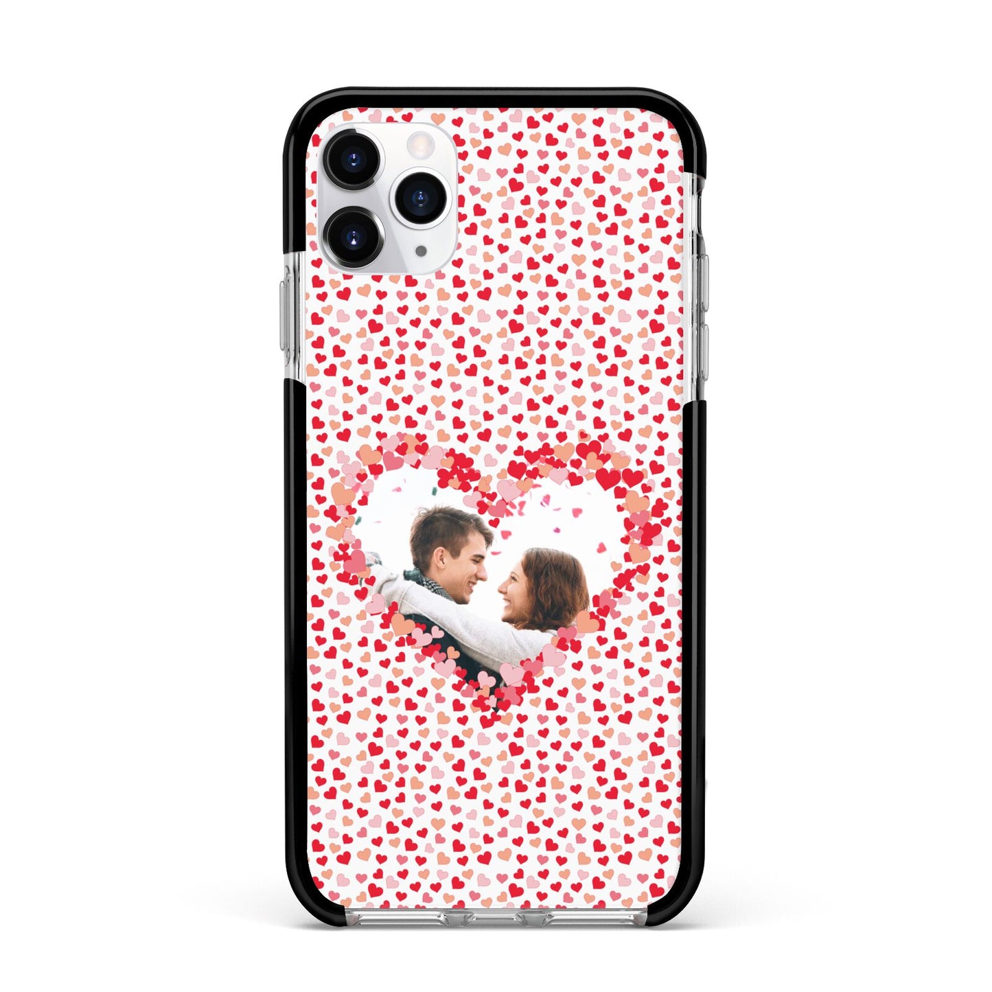 Valentines Photo Personalised Apple iPhone 11 Pro Max in Silver with Black Impact Case