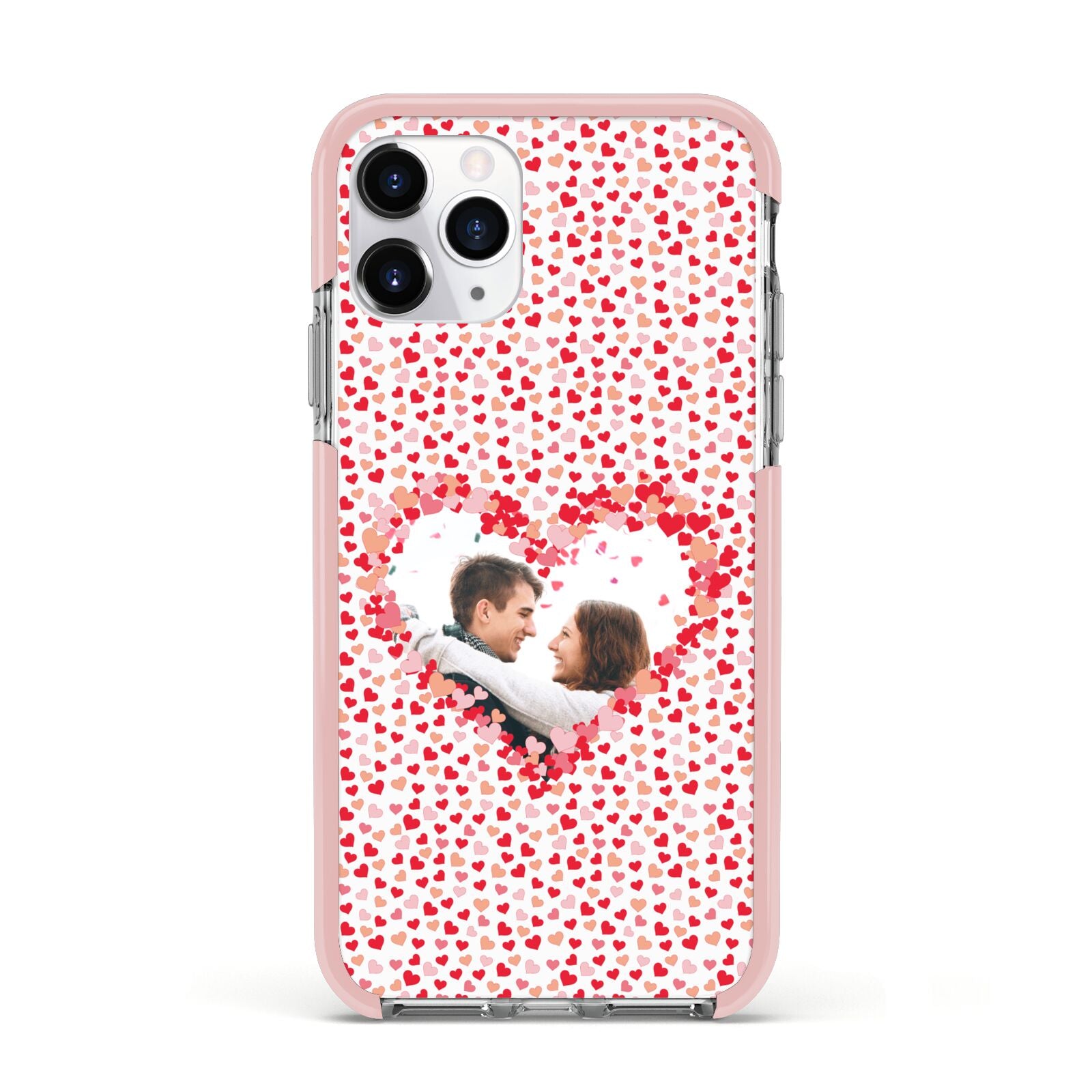 Valentines Photo Personalised Apple iPhone 11 Pro in Silver with Pink Impact Case