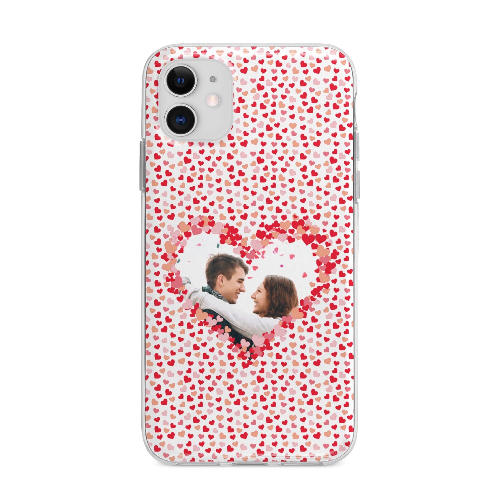 Valentines Photo Personalised Apple iPhone 11 in White with Bumper Case