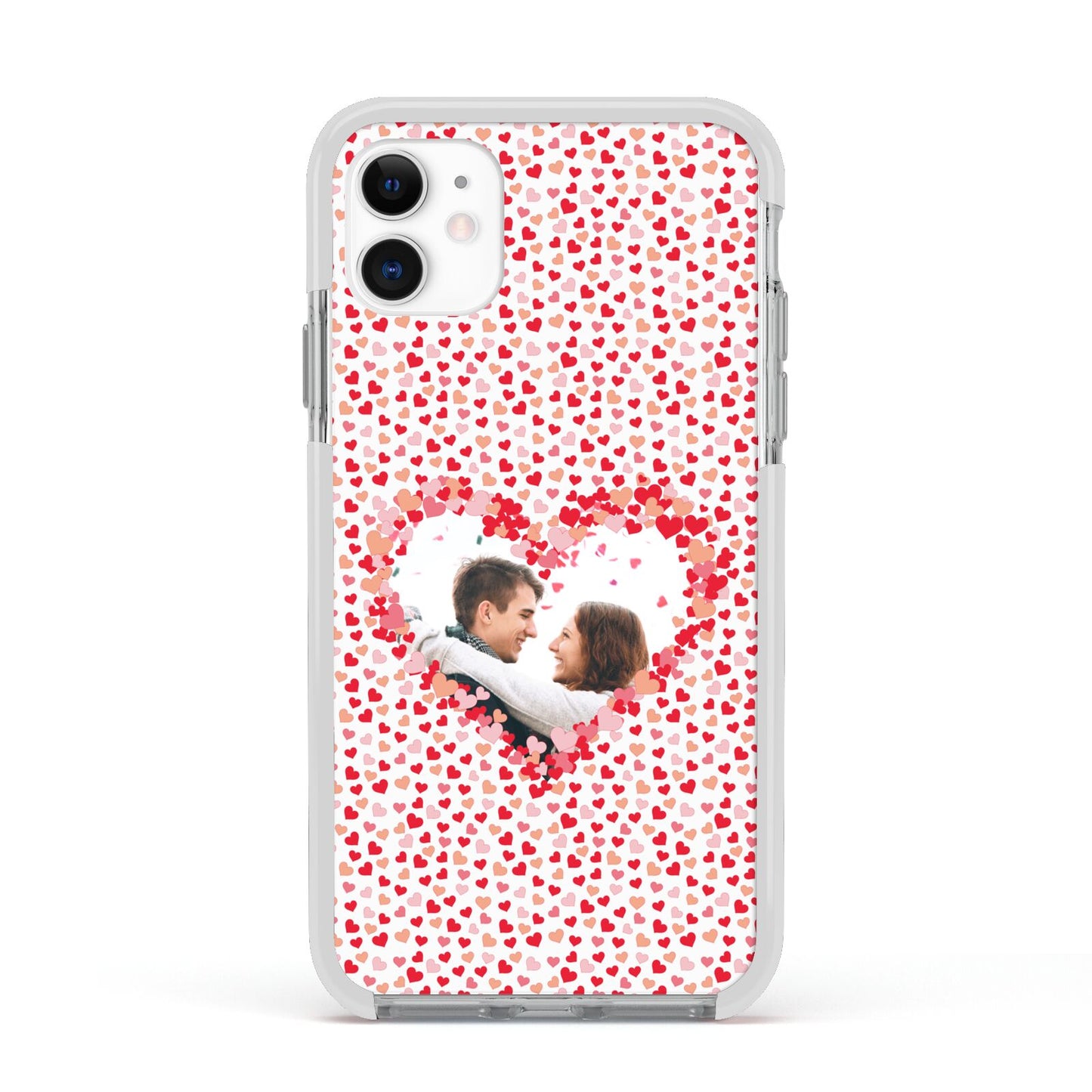 Valentines Photo Personalised Apple iPhone 11 in White with White Impact Case