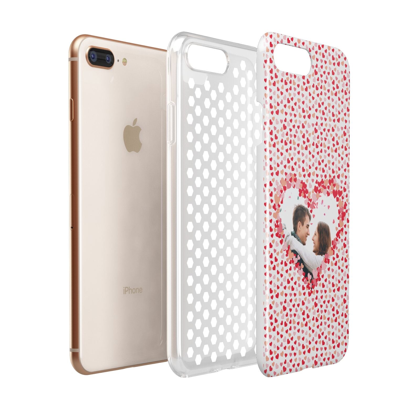 Valentines Photo Personalised Apple iPhone 7 8 Plus 3D Tough Case Expanded View