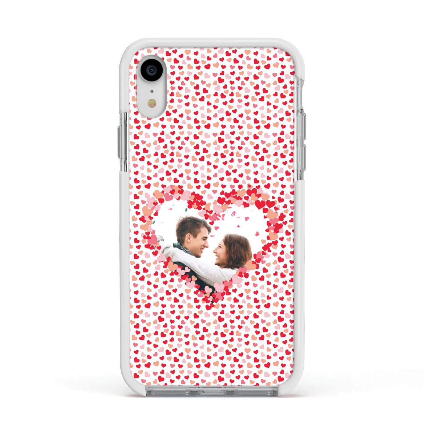 Valentines Photo Personalised Apple iPhone XR Impact Case White Edge on Silver Phone