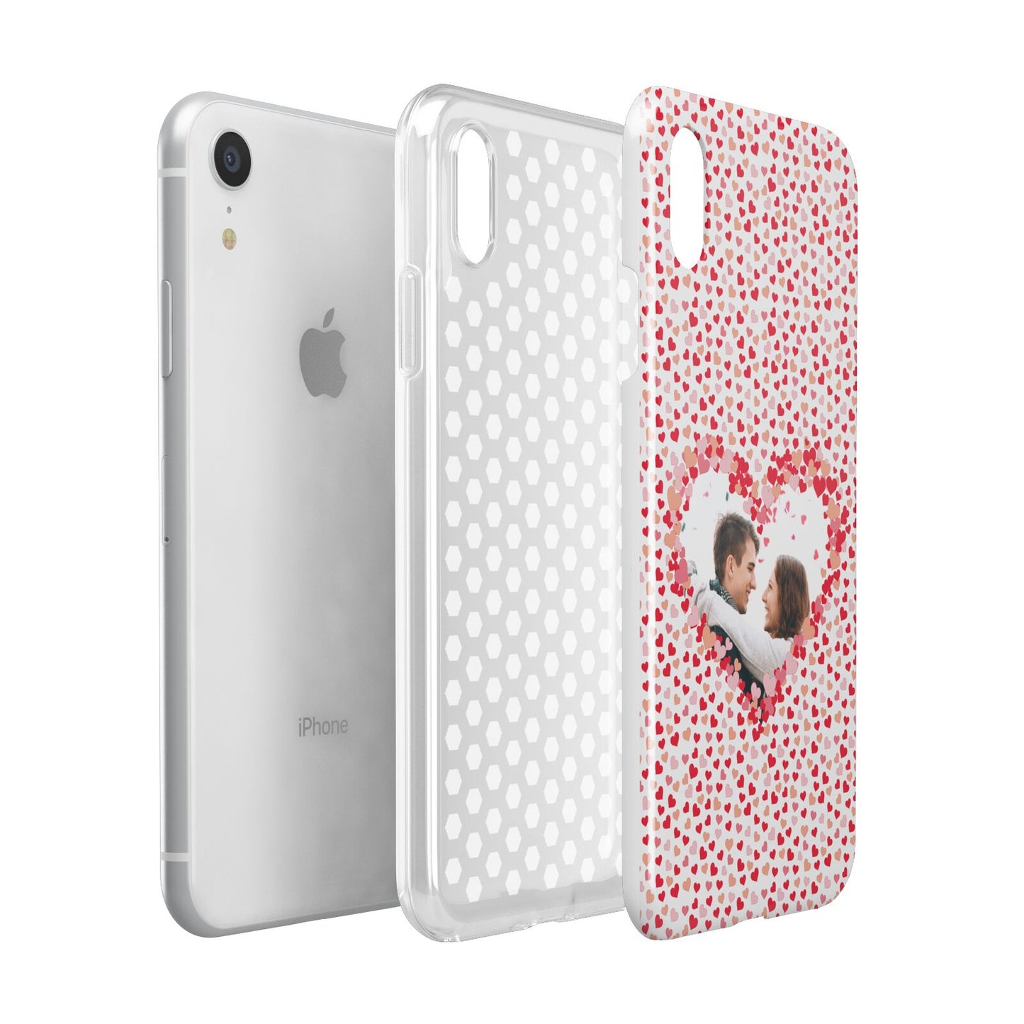 Valentines Photo Personalised Apple iPhone XR White 3D Tough Case Expanded view