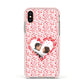 Valentines Photo Personalised Apple iPhone Xs Impact Case Pink Edge on Gold Phone