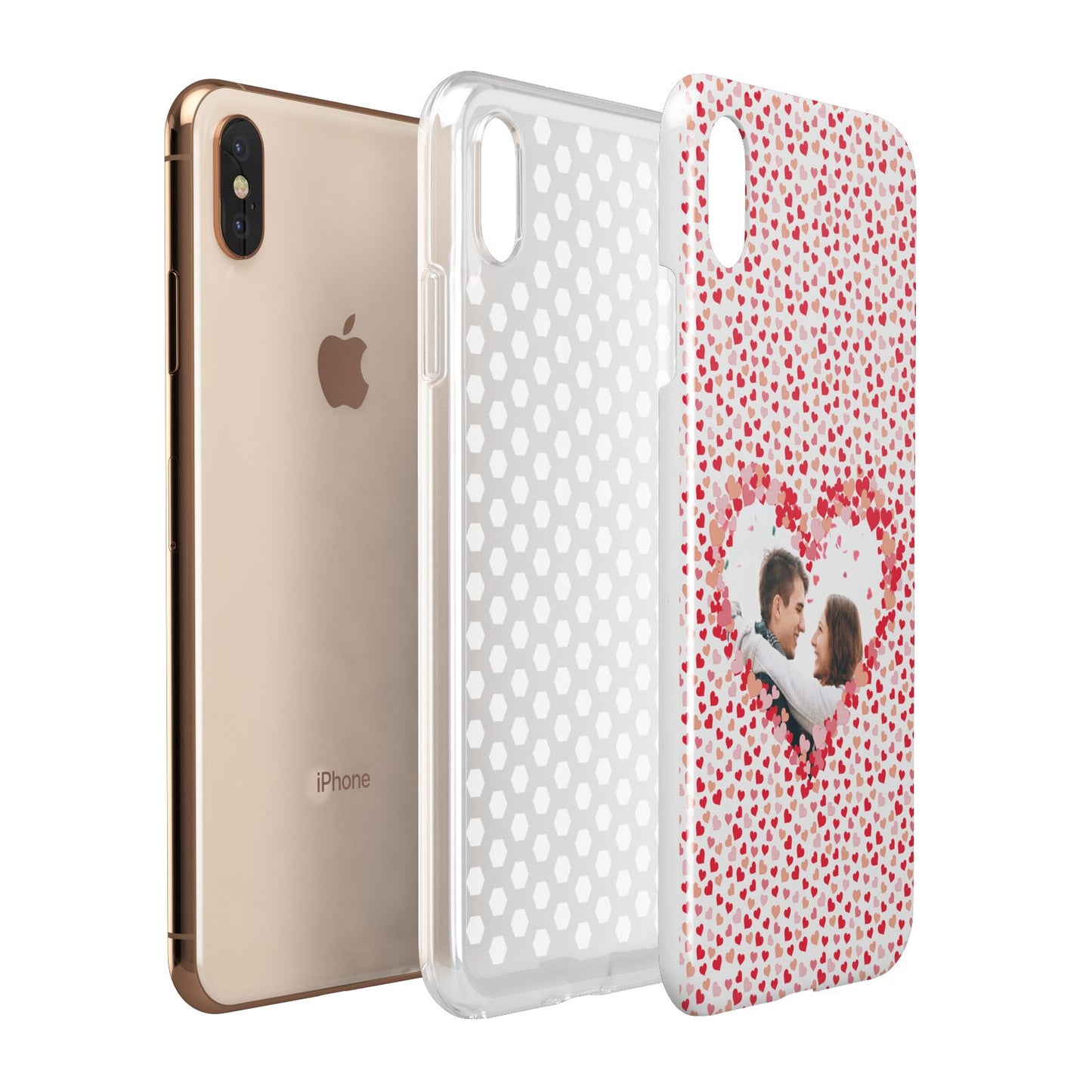 Valentines Photo Personalised Apple iPhone Xs Max 3D Tough Case Expanded View