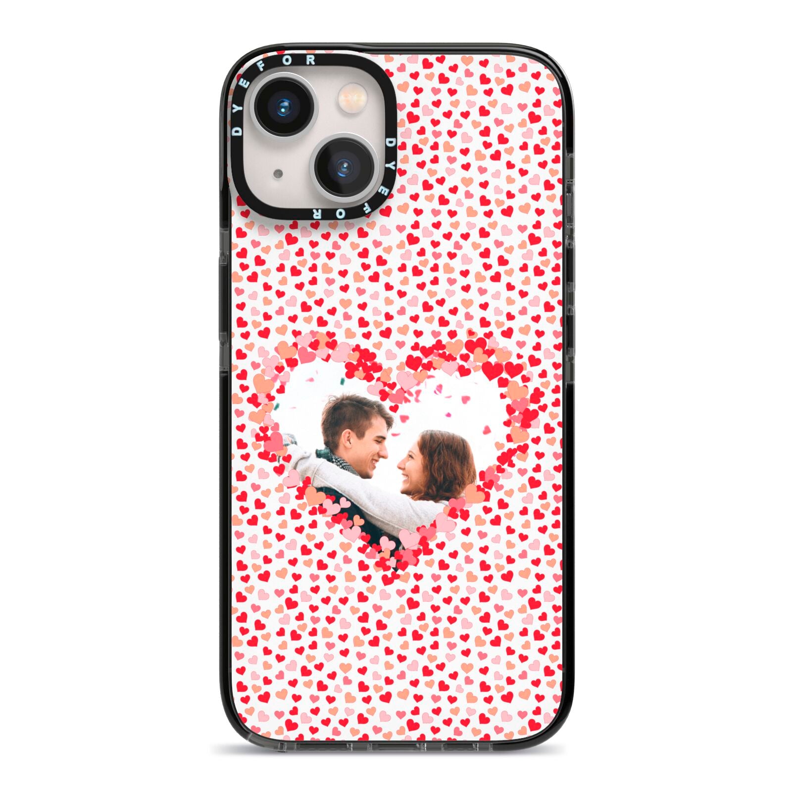 Valentines Photo Personalised iPhone 13 Black Impact Case on Silver phone