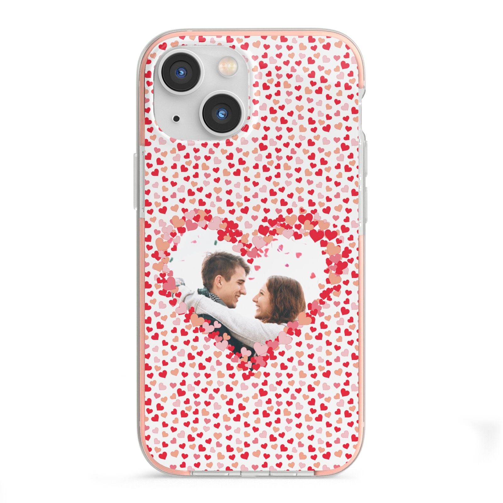 Valentines Photo Personalised iPhone 13 Mini TPU Impact Case with Pink Edges