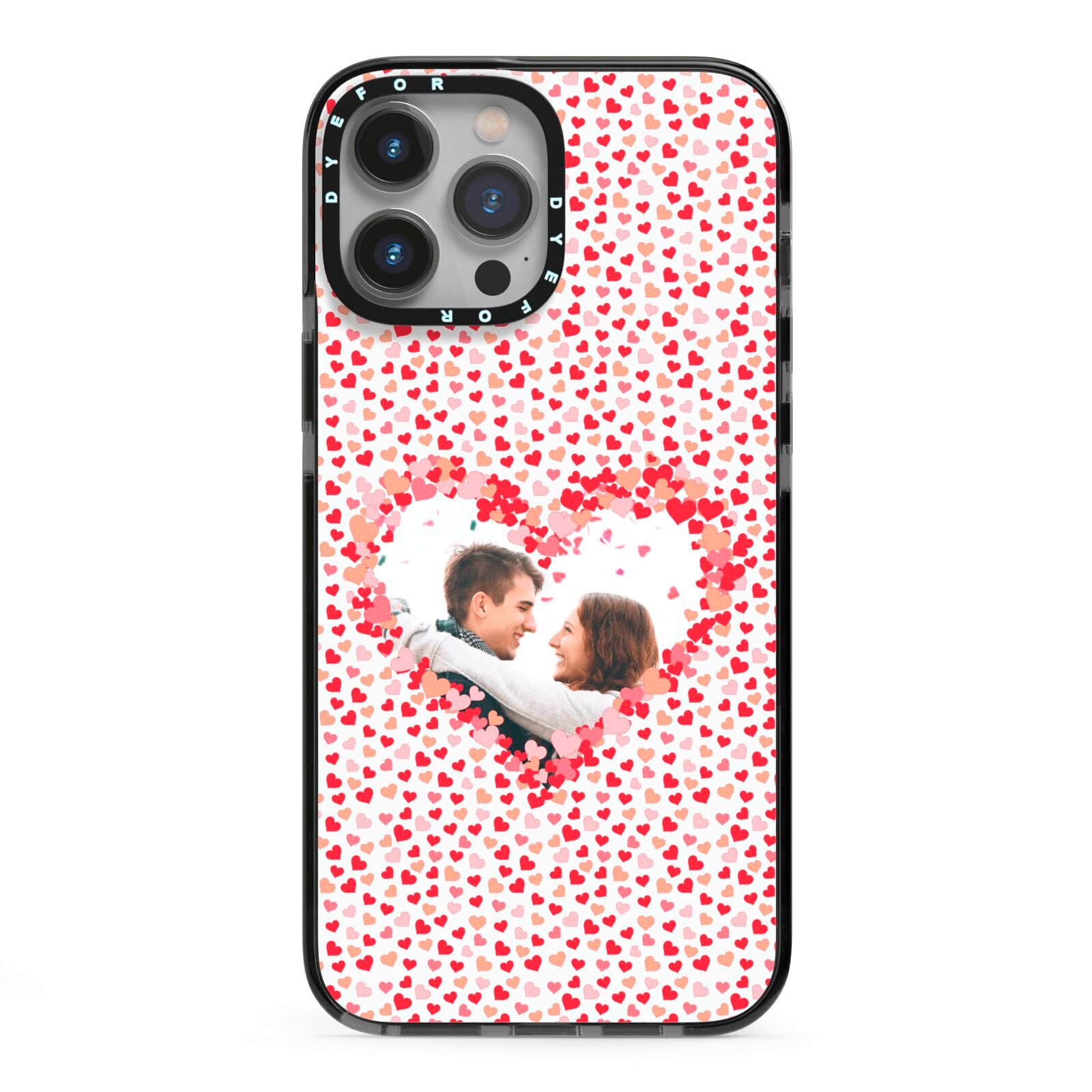 Valentines Photo Personalised iPhone 13 Pro Max Black Impact Case on Silver phone