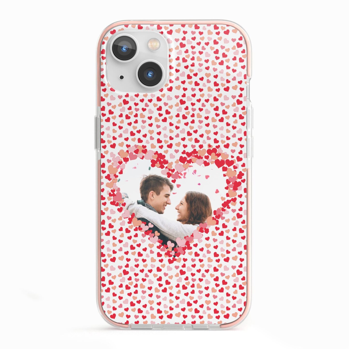 Valentines Photo Personalised iPhone 13 TPU Impact Case with Pink Edges