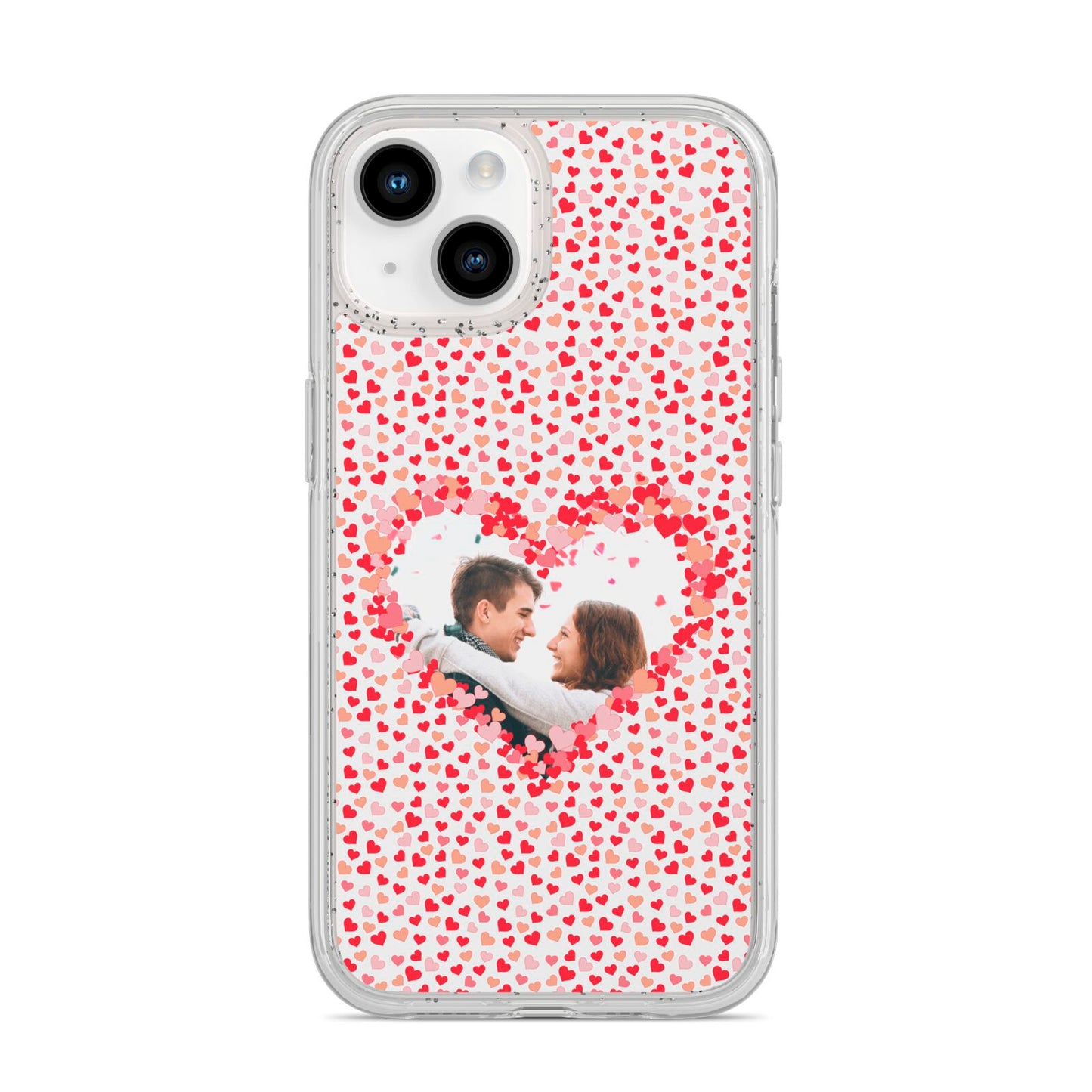 Valentines Photo Personalised iPhone 14 Glitter Tough Case Starlight