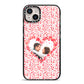 Valentines Photo Personalised iPhone 14 Plus Black Impact Case on Silver phone