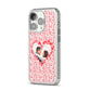 Valentines Photo Personalised iPhone 14 Pro Clear Tough Case Silver Angled Image