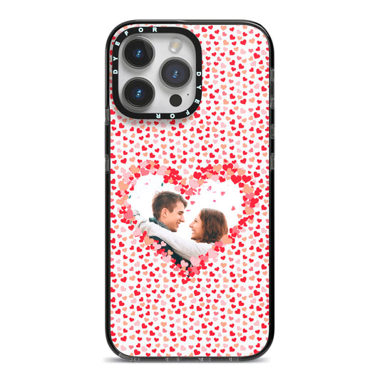 Valentines Photo Personalised iPhone 14 Pro Max Black Impact Case on Silver phone