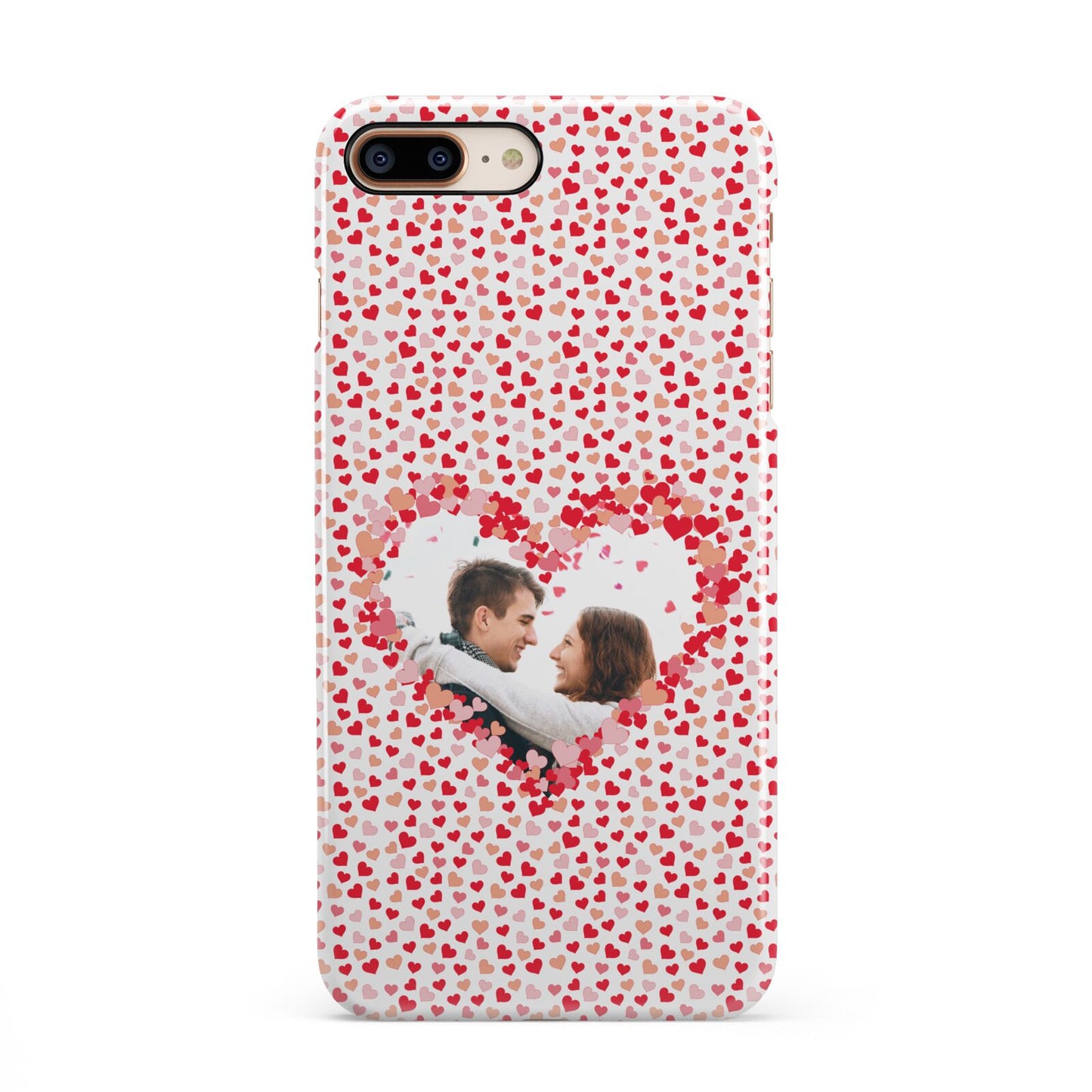 Valentines Photo Personalised iPhone 8 Plus 3D Snap Case on Gold Phone