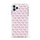 Valentines Pink Elephants Apple iPhone 11 Pro Max in Silver with White Impact Case