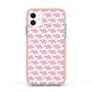 Valentines Pink Elephants Apple iPhone 11 in White with Pink Impact Case