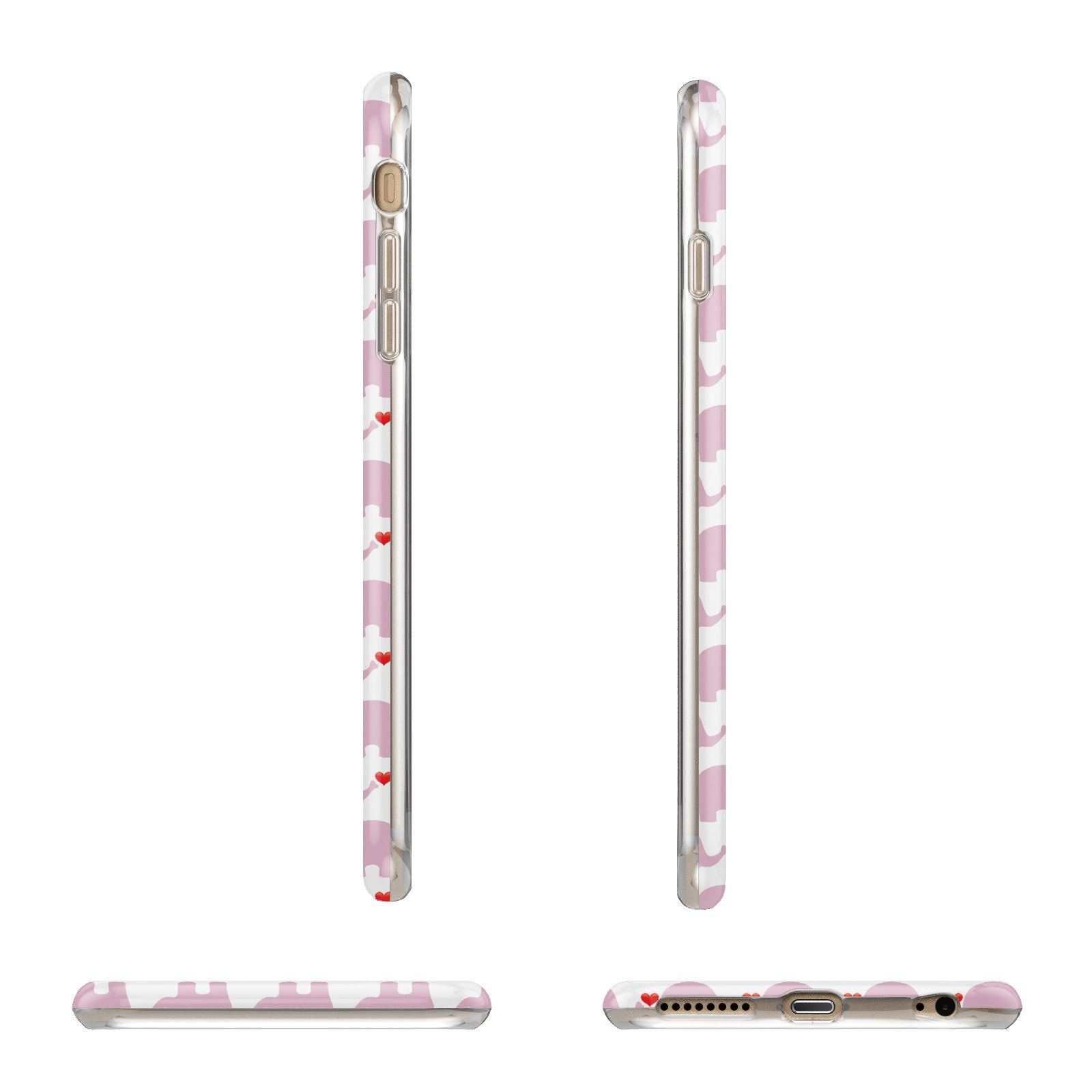 Valentines Pink Elephants Apple iPhone 6 Plus 3D Wrap Tough Case Alternative Image Angles