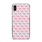 Valentines Pink Elephants Apple iPhone Xs Max Impact Case Black Edge on Silver Phone