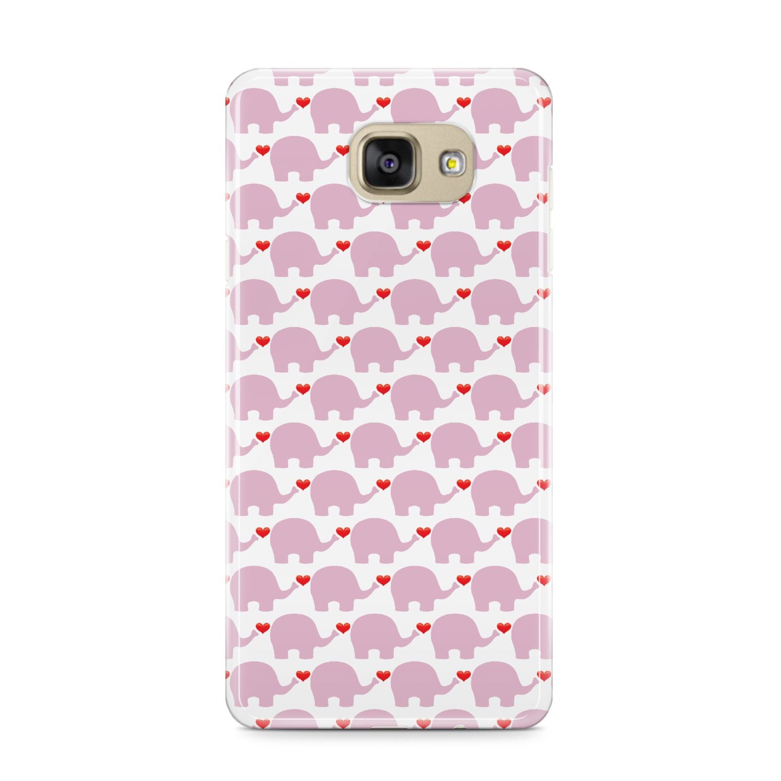 Valentines Pink Elephants Samsung Galaxy A9 2016 Case on gold phone