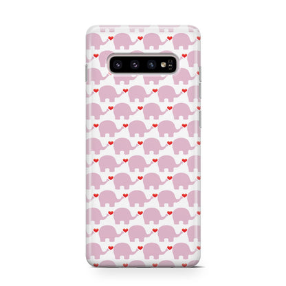 Valentines Pink Elephants Samsung Galaxy S10 Case