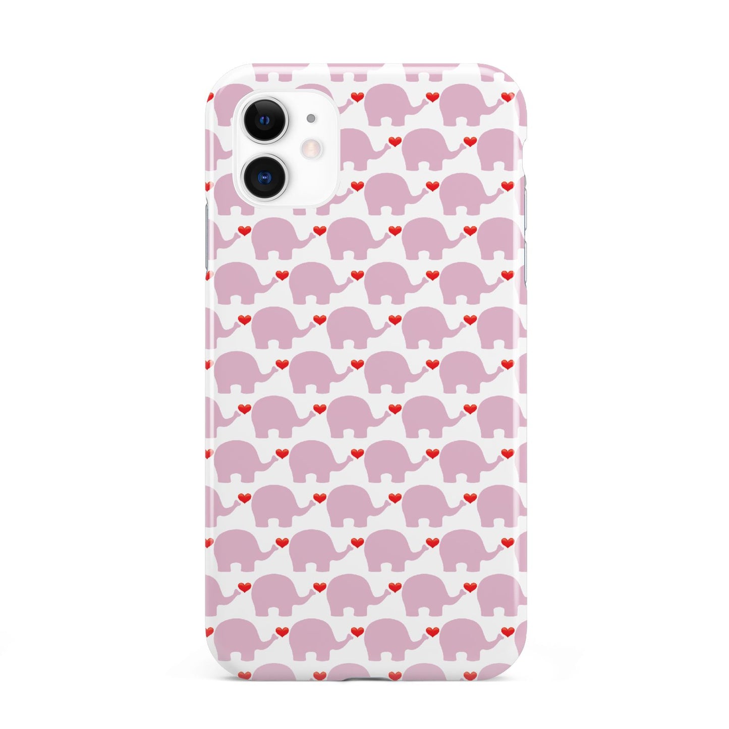 Valentines Pink Elephants iPhone 11 3D Tough Case