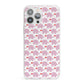 Valentines Pink Elephants iPhone 13 Pro Max Clear Bumper Case