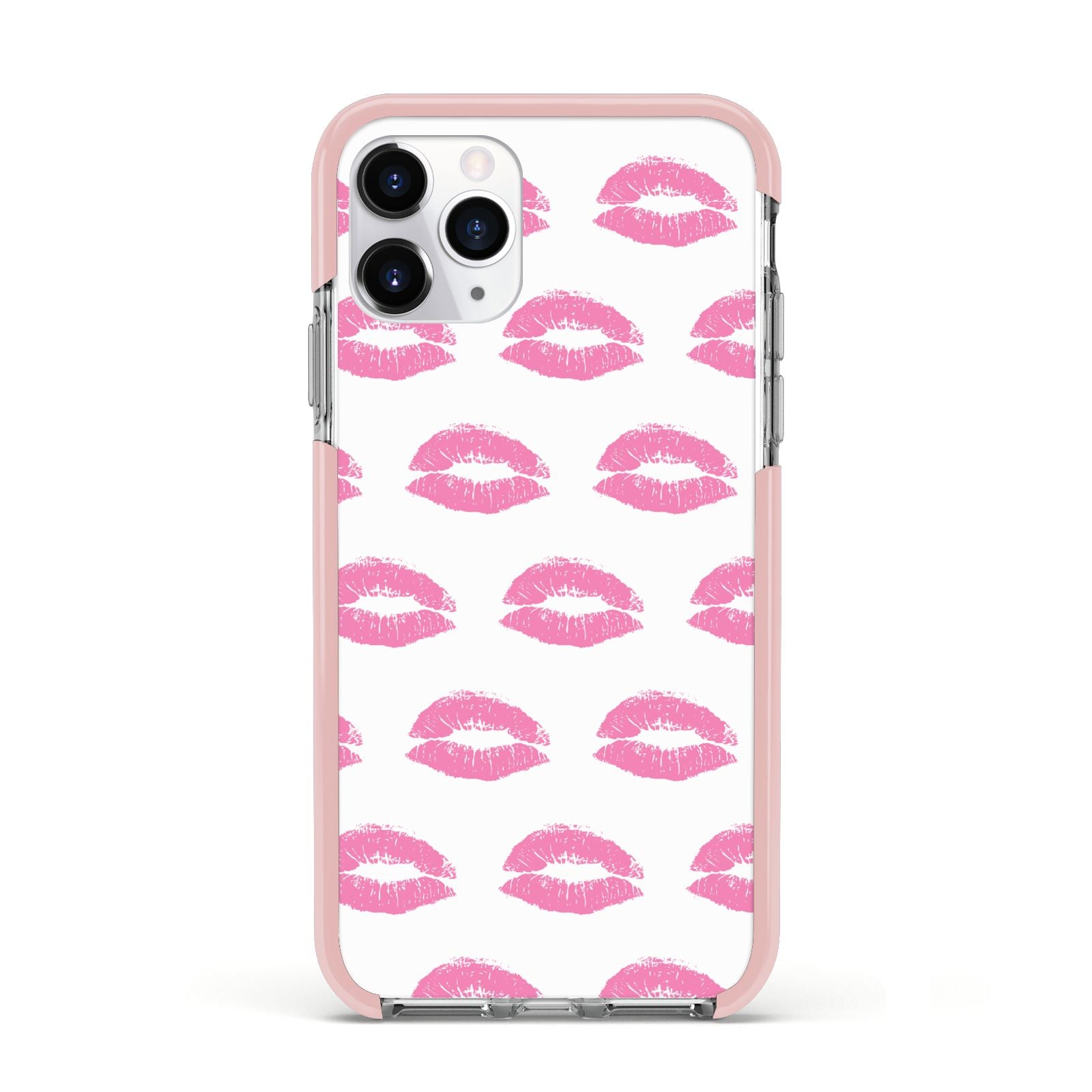 Valentines Pink Kisses Lips Apple iPhone 11 Pro in Silver with Pink Impact Case