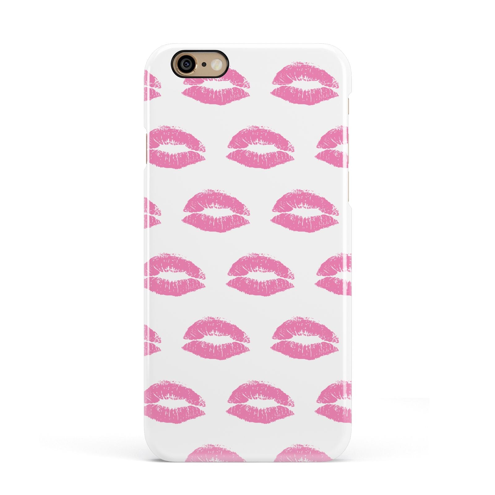 Valentines Pink Kisses Lips Apple iPhone 6 3D Snap Case