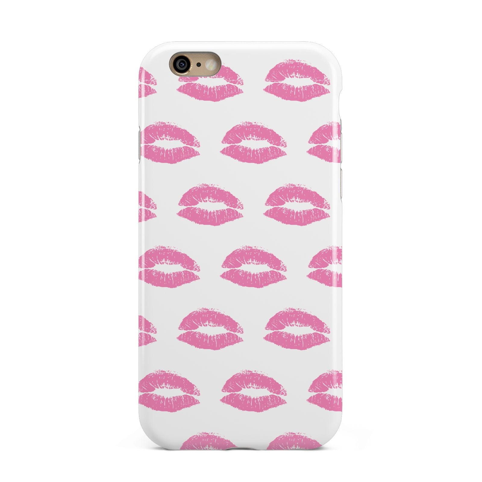 Valentines Pink Kisses Lips Apple iPhone 6 3D Tough Case