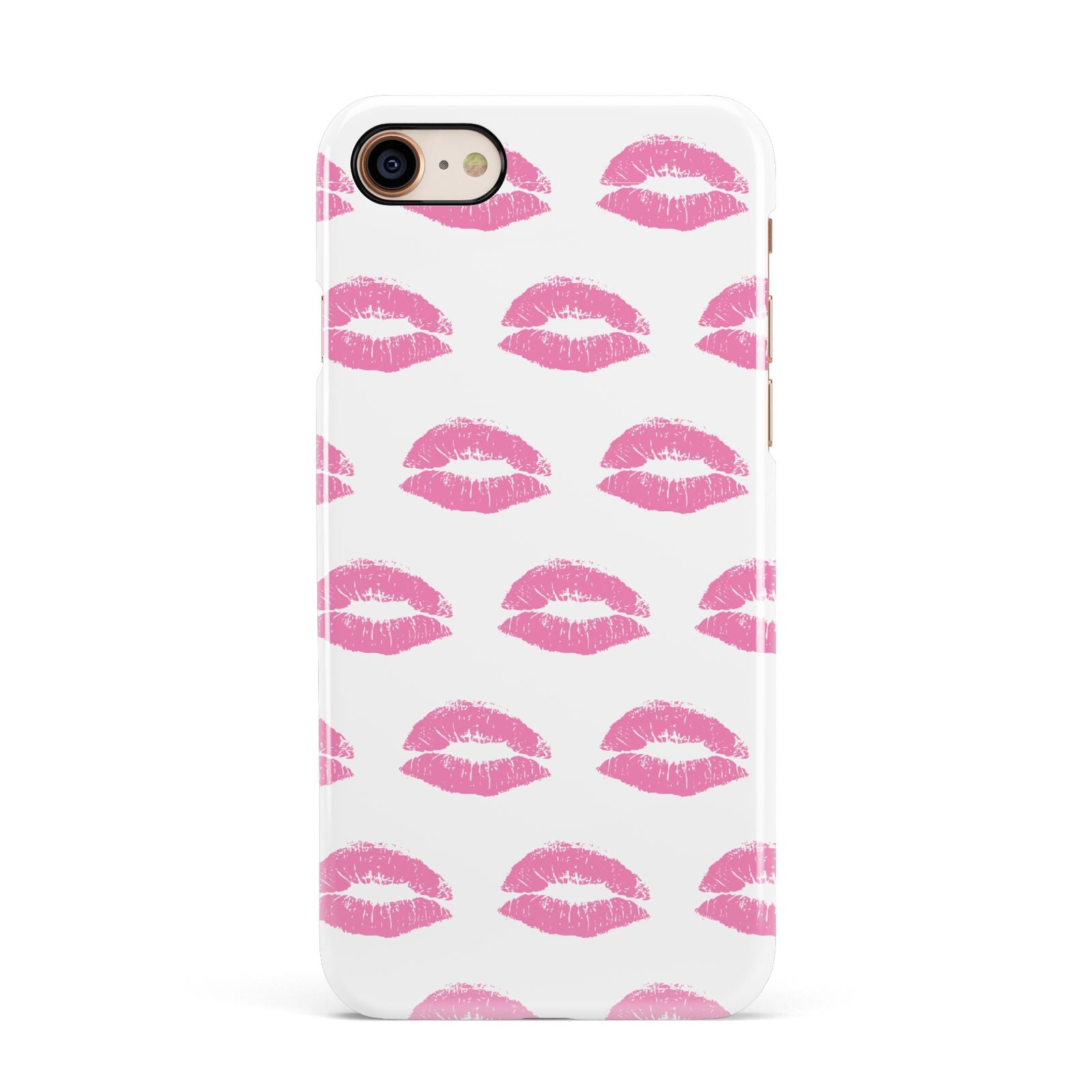 Valentines Pink Kisses Lips Apple iPhone 7 8 3D Snap Case