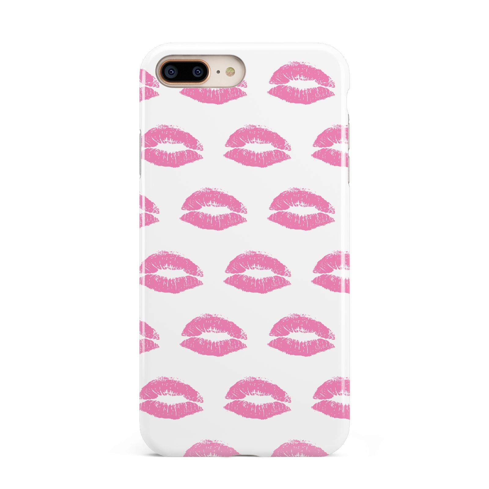Valentines Pink Kisses Lips Apple iPhone 7 8 Plus 3D Tough Case