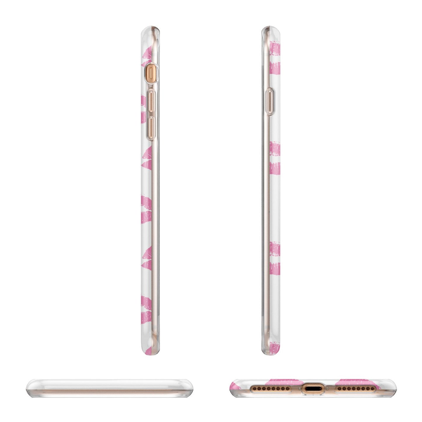 Valentines Pink Kisses Lips Apple iPhone 7 8 Plus 3D Wrap Tough Case Alternative Image Angles