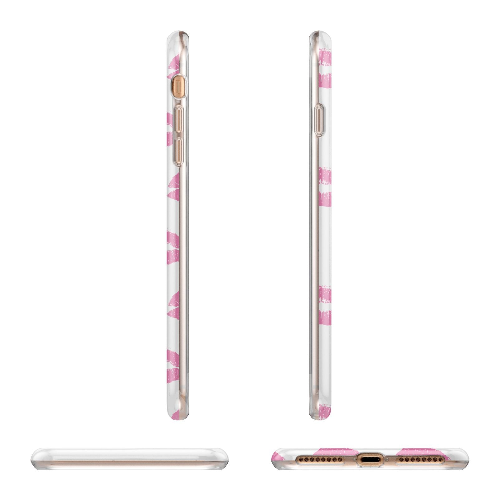 Valentines Pink Kisses Lips Apple iPhone 7 8 Plus 3D Wrap Tough Case Alternative Image Angles