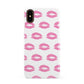 Valentines Pink Kisses Lips Apple iPhone XS 3D Snap Case