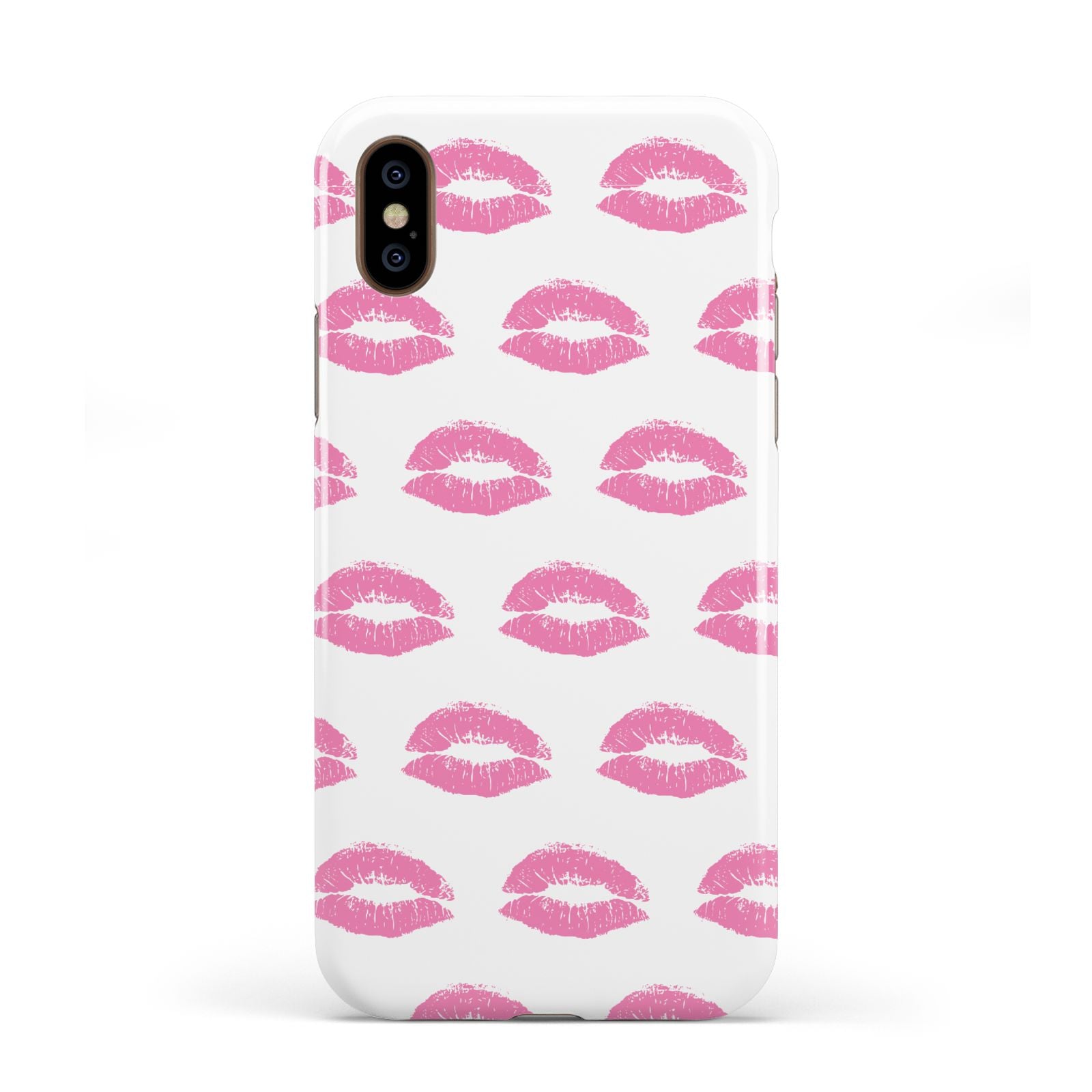Valentines Pink Kisses Lips Apple iPhone XS 3D Tough