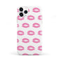 Valentines Pink Kisses Lips iPhone 11 Pro 3D Tough Case
