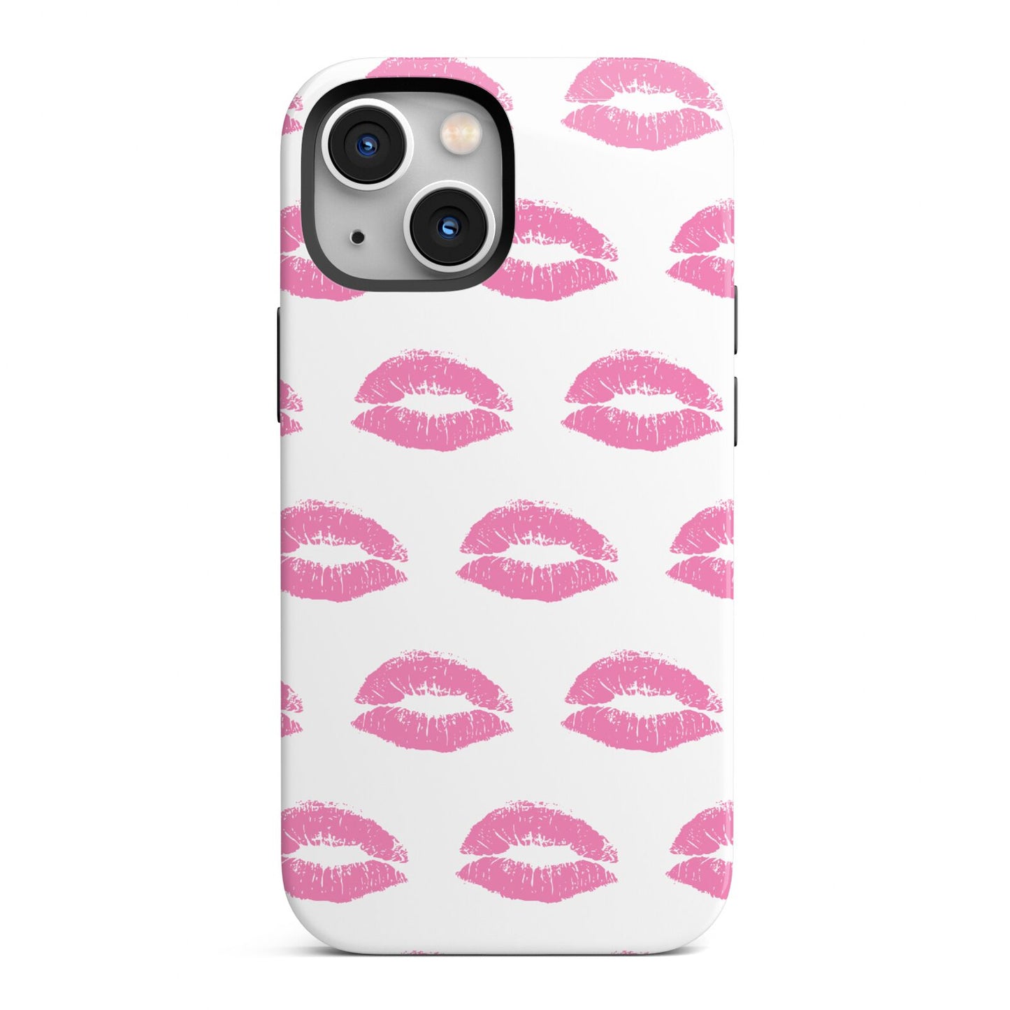 Valentines Pink Kisses Lips iPhone 13 Mini Full Wrap 3D Tough Case