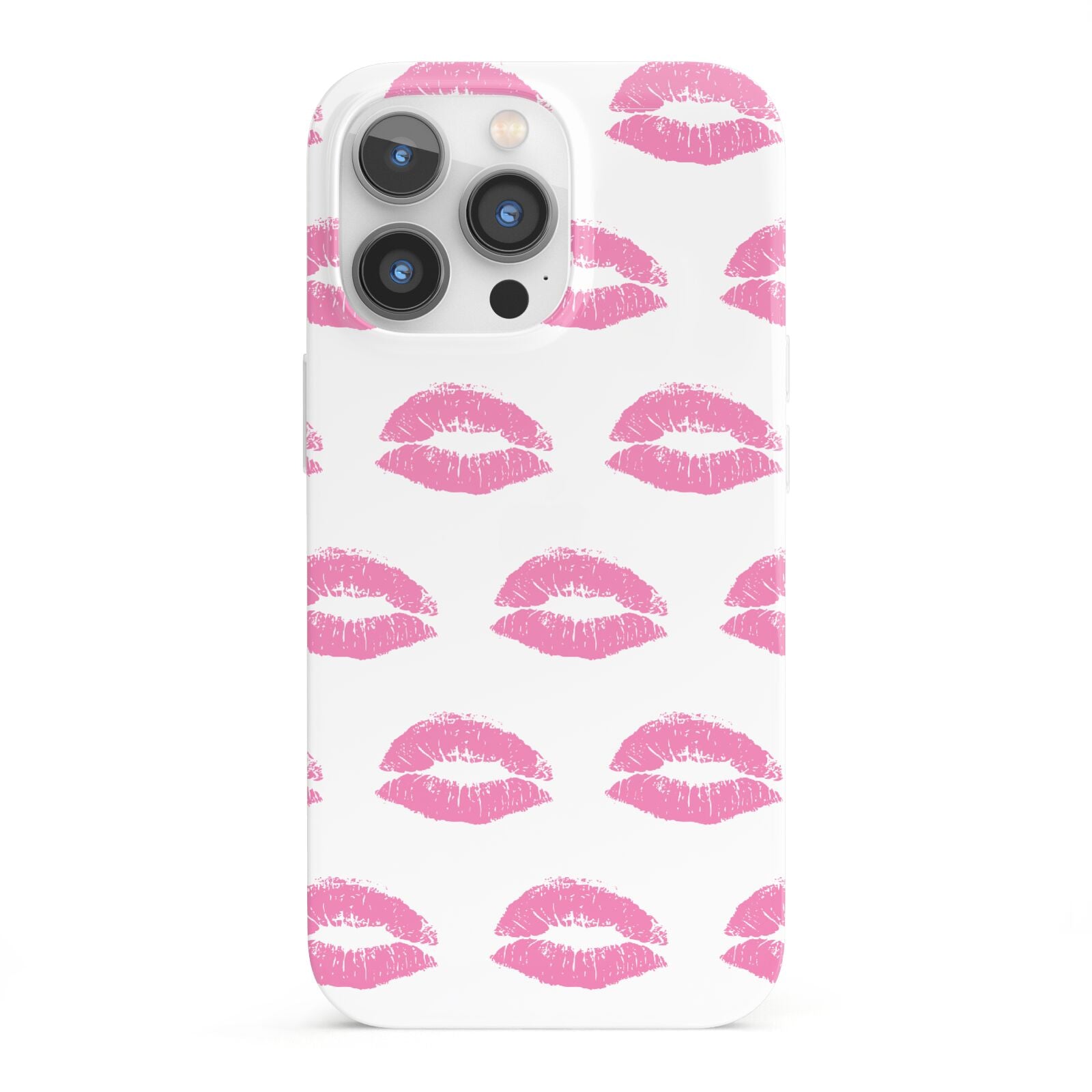 Valentines Pink Kisses Lips iPhone 13 Pro Full Wrap 3D Snap Case