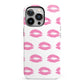 Valentines Pink Kisses Lips iPhone 13 Pro Full Wrap 3D Tough Case