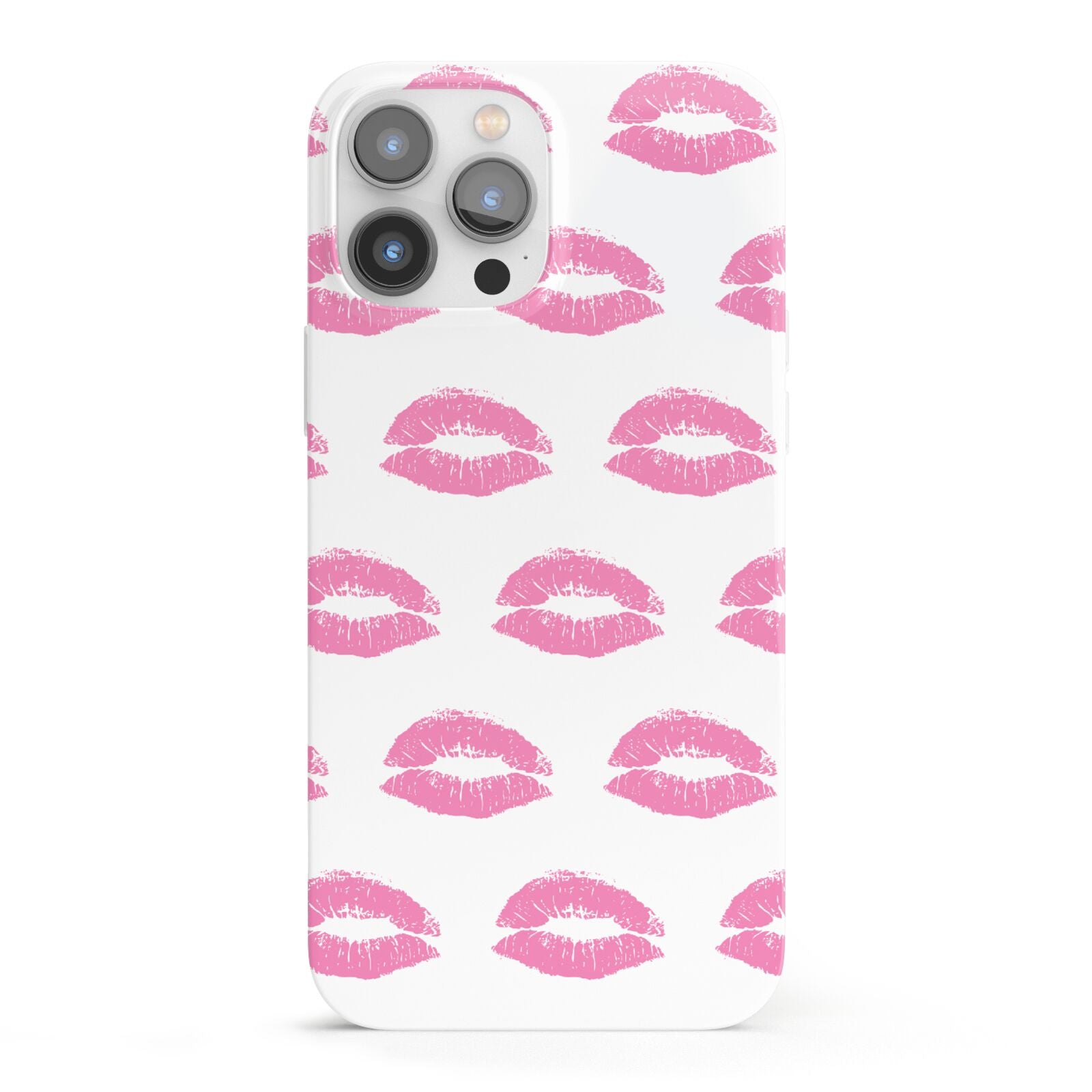Valentines Pink Kisses Lips iPhone 13 Pro Max Full Wrap 3D Snap Case