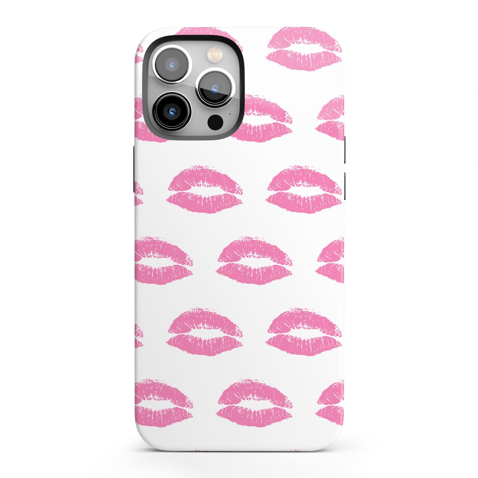 Valentines Pink Kisses Lips iPhone 13 Pro Max Full Wrap 3D Tough Case