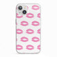 Valentines Pink Kisses Lips iPhone 13 TPU Impact Case with White Edges