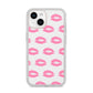 Valentines Pink Kisses Lips iPhone 14 Clear Tough Case Starlight