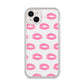 Valentines Pink Kisses Lips iPhone 14 Plus Clear Tough Case Starlight