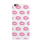 Valentines Pink Kisses Lips iPhone 6 Plus 3D Snap Case on Gold Phone
