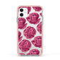Valentines Roses Apple iPhone 11 in White with Pink Impact Case