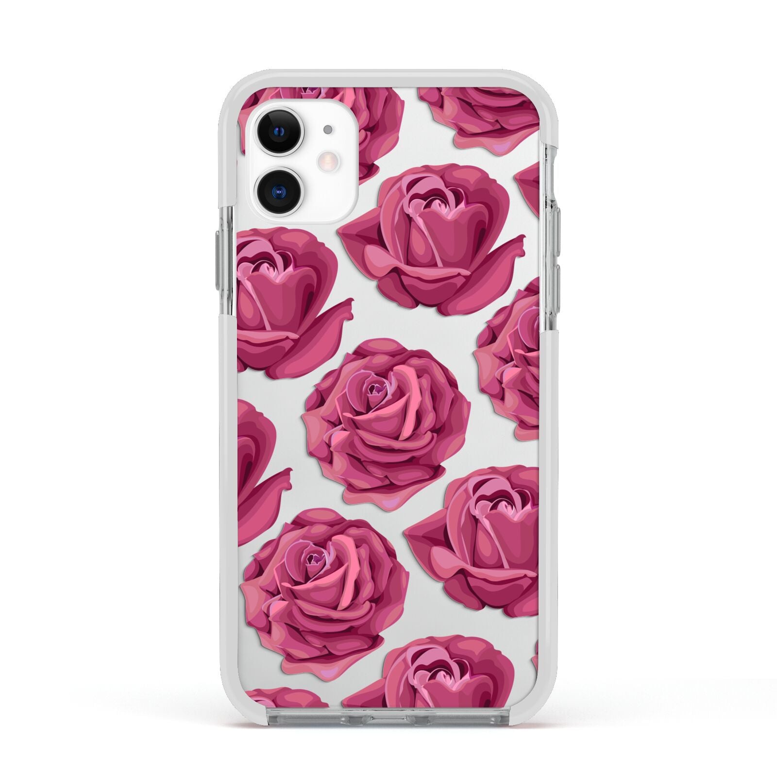 Valentines Roses Apple iPhone 11 in White with White Impact Case